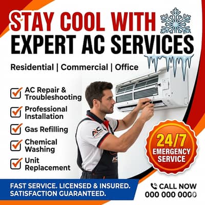 AC service AC repair AC installation AC gas charge washing