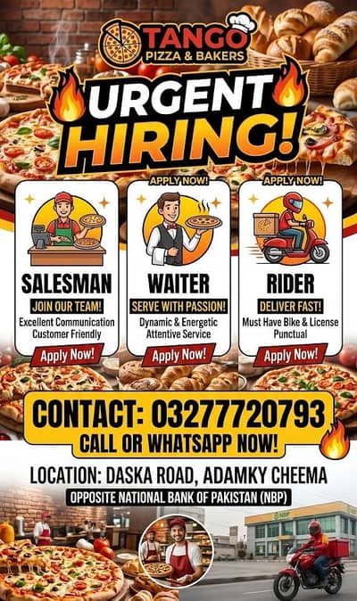 Salesman, Riders, waiter's, chef