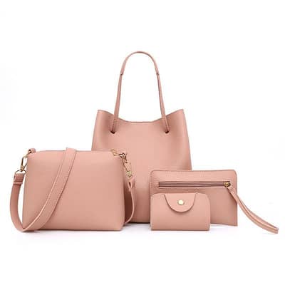 women's litchi texture four piece shoulder bag set