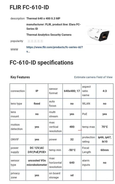 Thermal Camera  Advance Professional High Resolution Camera.