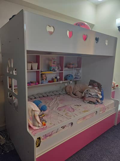 Double bunk bed with storage