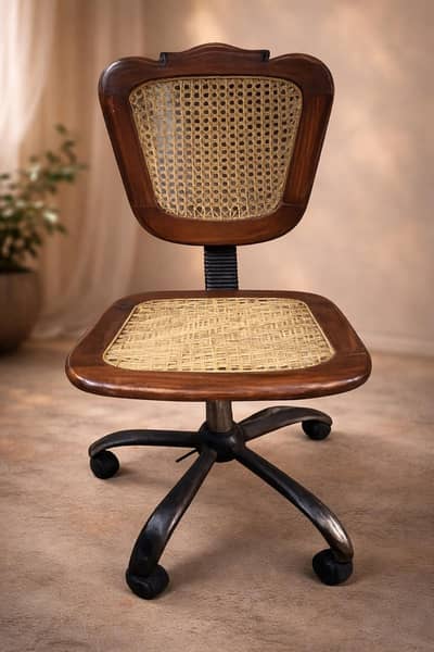 wooden computer chair