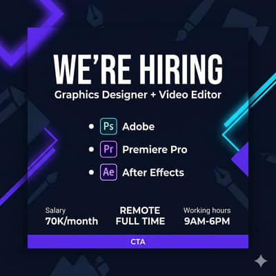Hiring Full-Time Remote Graphics Designer & Video Editor — 70K/Month