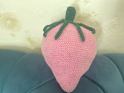 Plushie,toy ,handmade strawberry ,crochet strawberry,pink strawberry ,