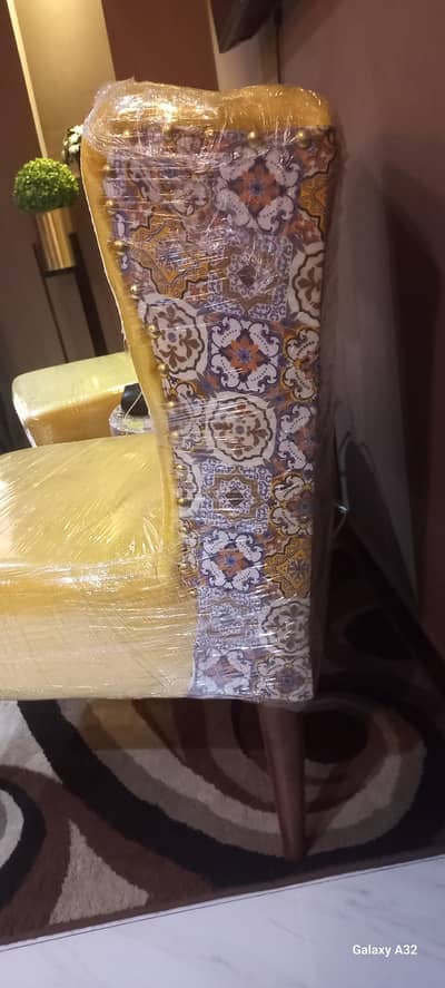 Stylish Yellow Room Chairs Set (2 Pieces) – Brand New Condition