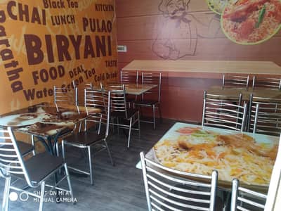 Biryani complete setup sell. counter and tables chairs