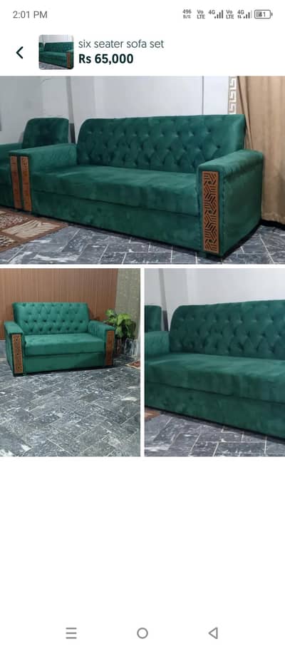 six seater sofa set