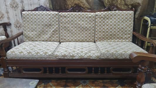 sofa set 5 seater wooden