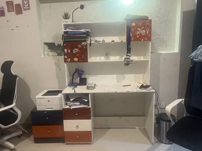 Single bed with study table price is negotiable