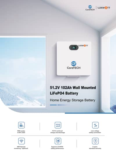 Core Tech Lux Watt Lithium ion Battery 51.2Volt/Lithium Solar Battery