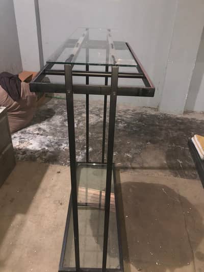 Two side hanging stand with top and base glass 12 mm