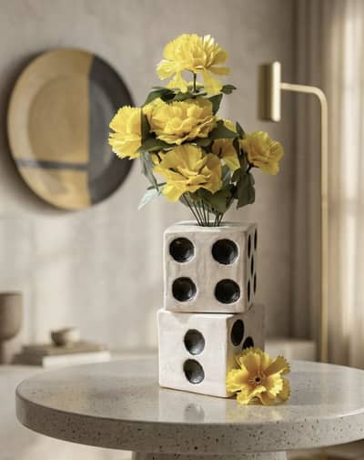 Daisy Dice Flower Vask
