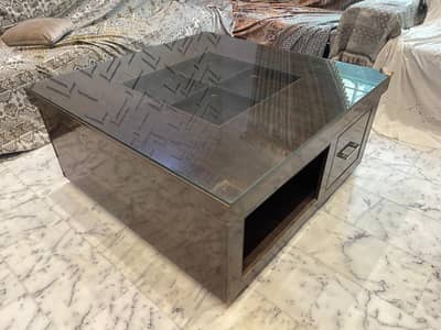 Living table 4×4 size with dayar wood frame inside .