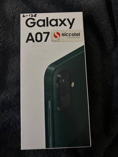 samsung a07 6/128 box open 1 day used
