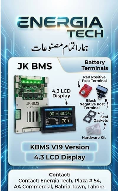 lithium cells, JK  BMS and LCDs