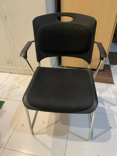 Office Visitor Chair with Arms, Strong Steel Frame