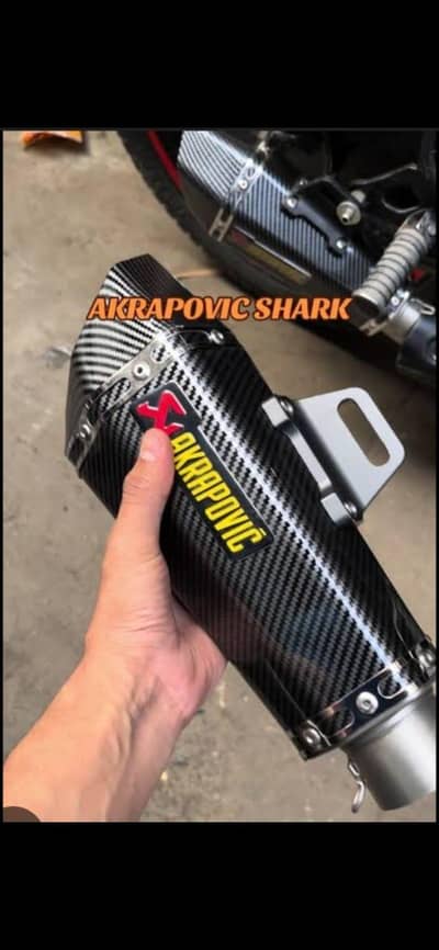 Akrapovic shark exhaust db killer and bend pipe