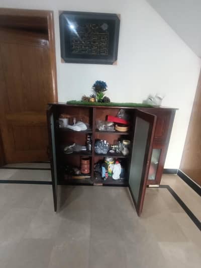 used wooden shelf cupboard showcase
