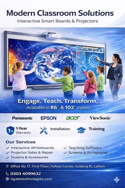 Touch smart board , panasonic , epson , sony , viewsonic ,optoma ,benq