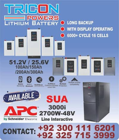 APC UPS 750VA,1000VA,1500VA,2000VA,3KVA,5KVA Box Pack & Imported Used