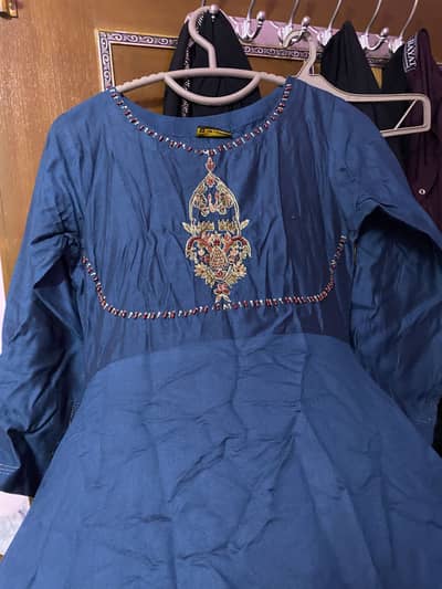 Soni Brand Navy Blue Silk Embroidered Pret - 3pc Set