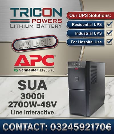 APC UPS 750VA,1000VA,1500VA,2000VA,3KVA,5KVA Box Pack & Imported Used