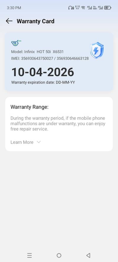 Infinix hot 50i 6/128