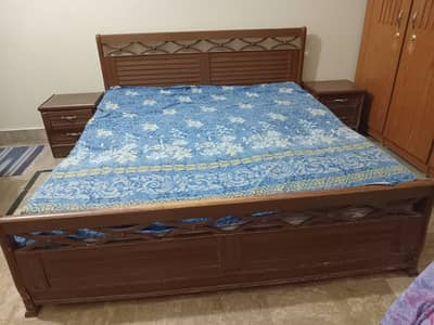 King size Bed with side Tables & Dressing Table