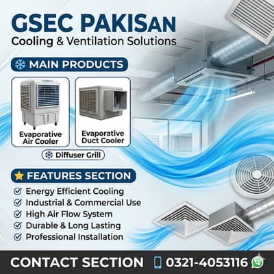 evaporative air cooler/Industrial/Restaurant/Godown/Factory/Hospitals