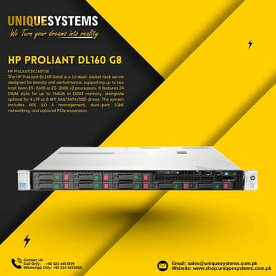 HP ProLiant DL160 Gen8 Server | Dual Xeon E5-2600 | DDR4-Ready Design