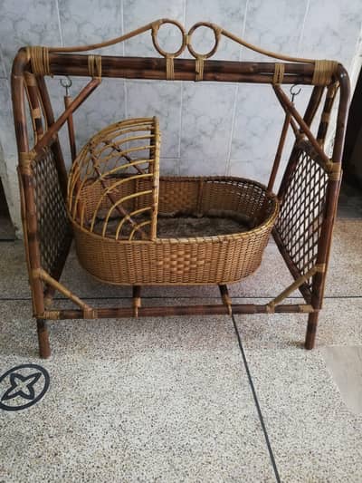 Cane wood baby swing / cradle