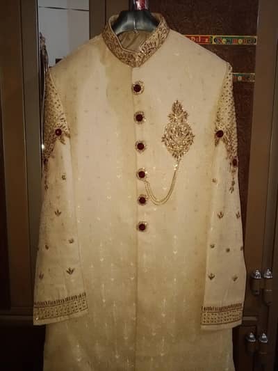 golden color sherwani