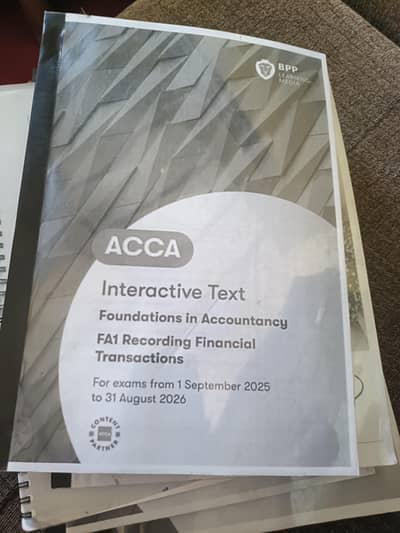 ACCA BOOKS FA1 AND MA2 ALL MATERIAL NEW