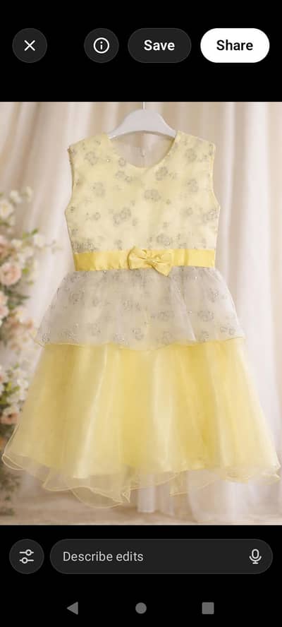 yellow fancy party wear for kids