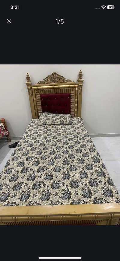 Single wooden bed