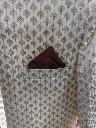 Nikkah Medium Size prince coat  off white color