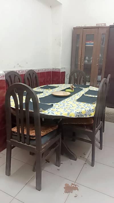 wooden dining table 6 persons