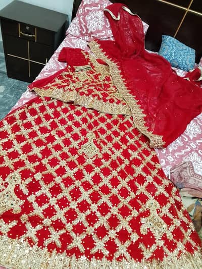 Traditional Red Pakistani Bridal Lehenga