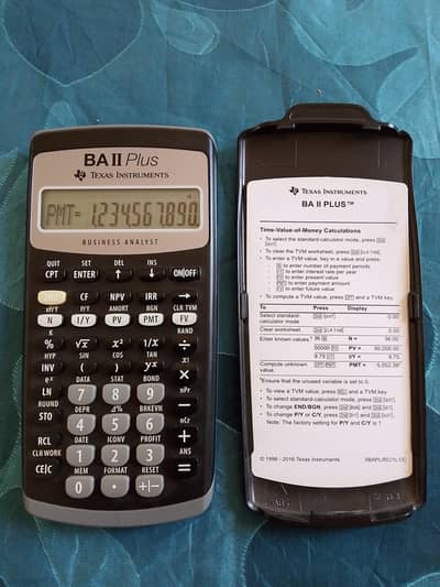 TEXAS INSTRUMENTS BA2 PLUS FINANCIAL CALCULATOR CFA