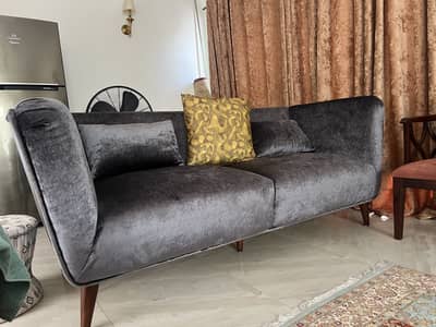 Big comfortable solid wood sofa