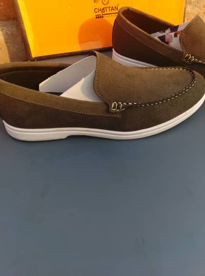 Men’s Olive Suede Slip-On Loafers – Slightly Used (Like New)