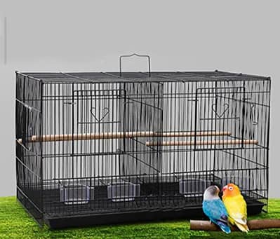 Parrot cage. 3*1.5 feet.  4 portions  with center split 8 portions