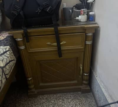 Double bed with Side table , dressing and mattress