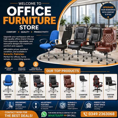 Office Chair/Padded Chair/Boss Chair/Revolving Chair/Staff Chair