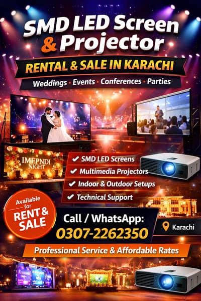 SMD LED, Projectors on Rent