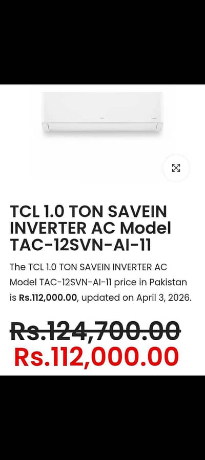 TCL 1 Ton Inverter Ac Ai Svn 11 Heat and Cool