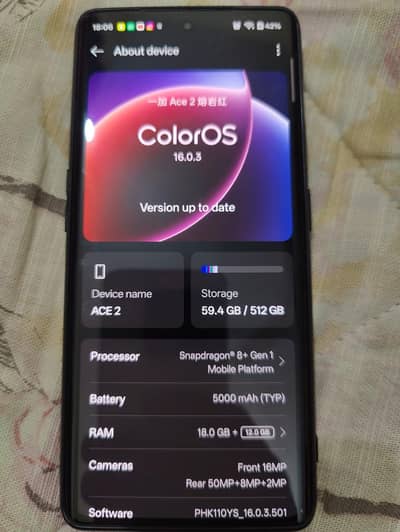 OnePlus Ace 2/ 11R Limited Genshin Edition 18GB/512GB  Gaming Phone