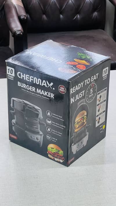 Burger Maker Machine – 600W | 10 Year Warranty | 25 Types of Burgers