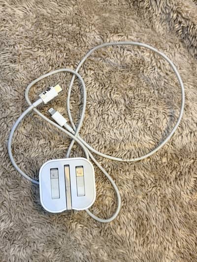 Iphone 24W original charger with lightning cable.