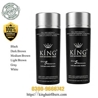 King Hair Fiber Pack of 2 | 27.5g each | Save 75% vs Toppik & Caboki